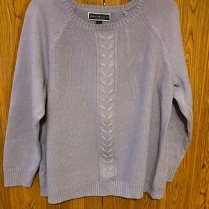 NWT Karen Scott Women’s Cable-Knit Panel Sweater Size XL Lilac Color
